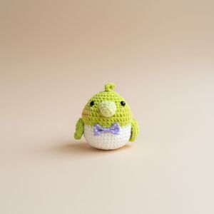 Handmade Crochet Bird Plush, Kawaii Yellow and Green Amigurumi Birds